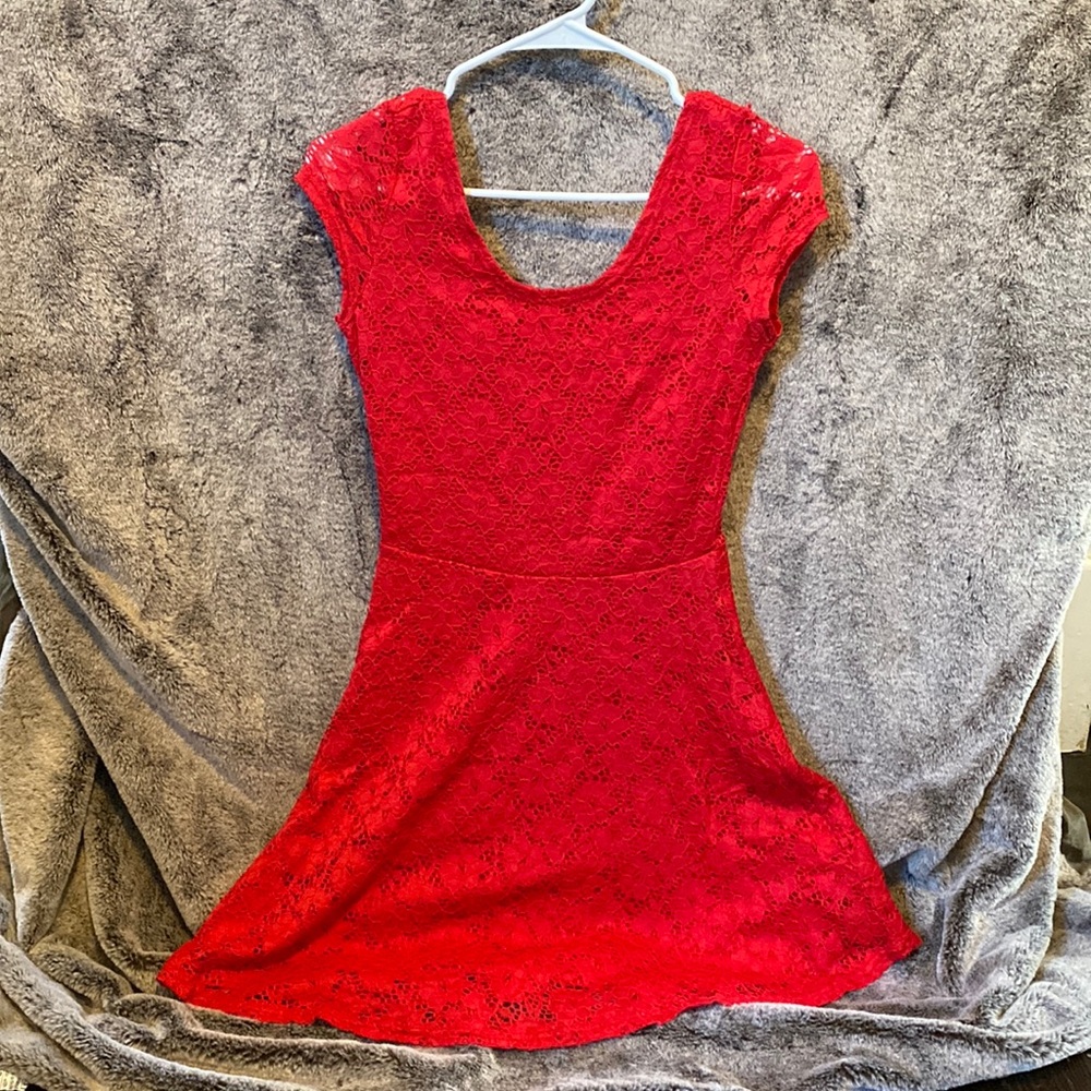 Eye Catching Red Lace Dress